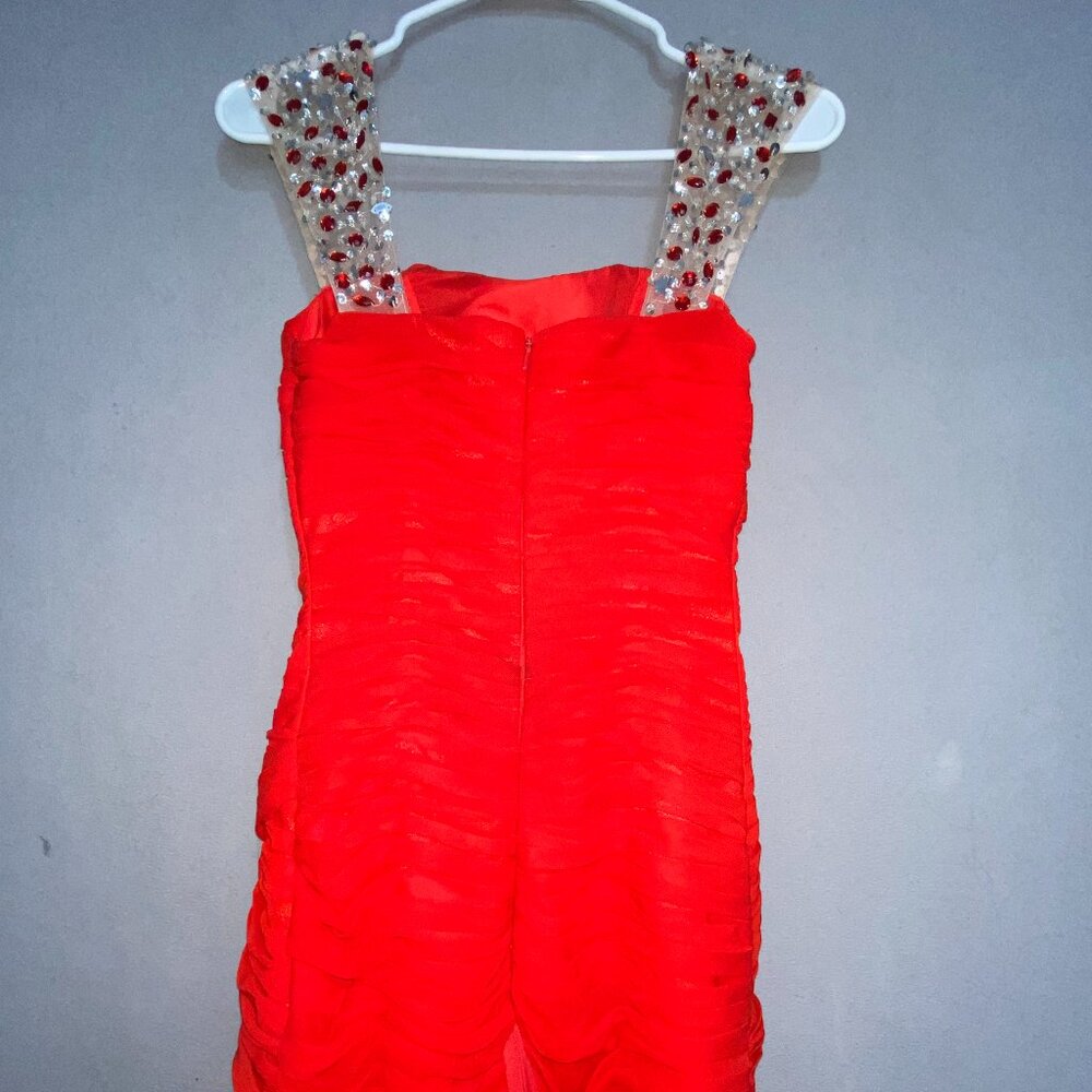 Dressale Red Chiffon Beaded Strap Formal Dress Prom Evening Gown SMALL - Picture 7 of 13